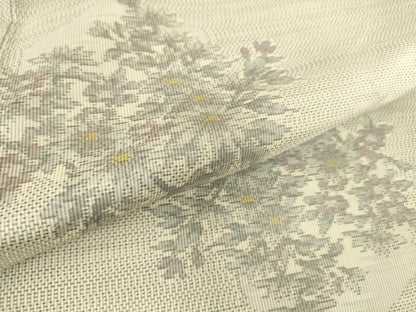 平和屋着物▽本場大島紬 白大島 単衣 色紙花文 正絹 逸品 DAAS0064az