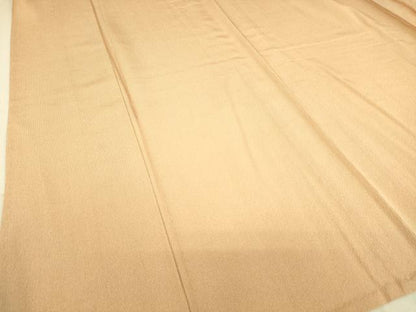 平和屋着物▽伝統工芸士 染谷梅治　江戸小紋　単衣　万筋　杏色×煎茶色　正絹　逸品　DAAS0065az