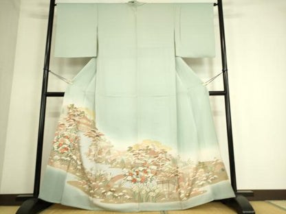 平和屋着物▽豪華色留袖 単衣 名所風景文 暈し染め 金彩 正絹 逸品 DAAS0072az