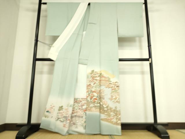 平和屋着物▽豪華色留袖 単衣 名所風景文 暈し染め 金彩 正絹 逸品 DAAS0072az
