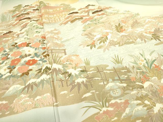 平和屋着物▽豪華色留袖 単衣 名所風景文 暈し染め 金彩 正絹 逸品 DAAS0072az