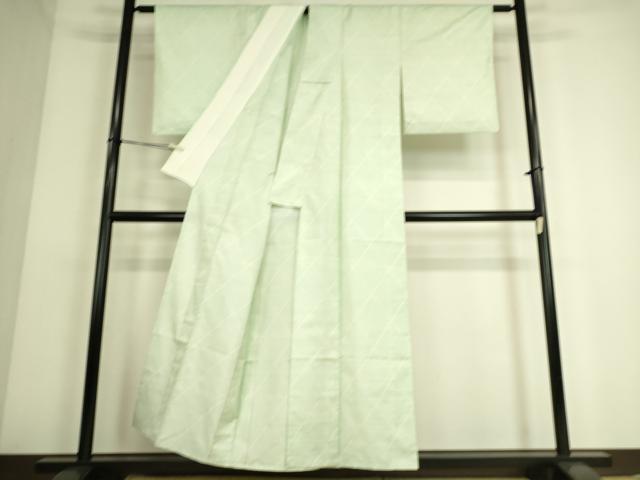 平和屋着物▽本場大島紬 白大島 単衣 菱繋ぎ 正絹 逸品 DAAS0073az