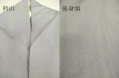 平和屋着物▽江戸小紋　単衣　万筋　濃鼠色×白鼠色　正絹　逸品　DAAS0074az