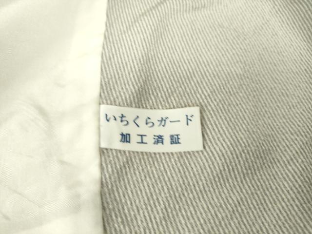 平和屋着物▽江戸小紋　単衣　万筋　濃鼠色×白鼠色　正絹　逸品　DAAS0074az