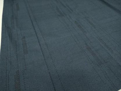 平和屋着物▽本塩沢　単衣　変わり縞間道　110亀甲　　正絹　逸品　DAAS0075az