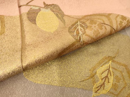 平和屋着物▽訪問着　単衣　竹屋町刺繍　吉祥枝葉文　暈し染め　金彩　正絹　逸品　DAAS0080az