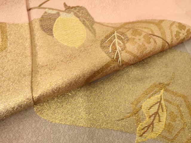 平和屋着物▽訪問着　単衣　竹屋町刺繍　吉祥枝葉文　暈し染め　金彩　正絹　逸品　DAAS0080az