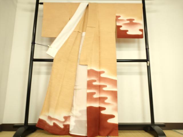 平和屋着物▽訪問着 単衣 霞文 暈し染め 正絹 逸品 DAAS0083az
