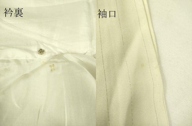 平和屋着物▽上質な小紋　単衣　絞り　花間道　銀糸　正絹　逸品　DAAS0084az