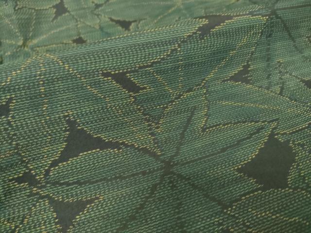 平和屋着物▽本場大島紬 単衣 葉尽くし 正絹 逸品 DAAS0089az