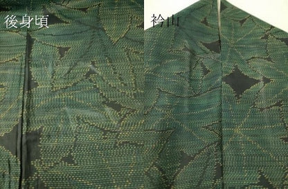 平和屋着物▽本場大島紬 単衣 葉尽くし 正絹 逸品 DAAS0089az