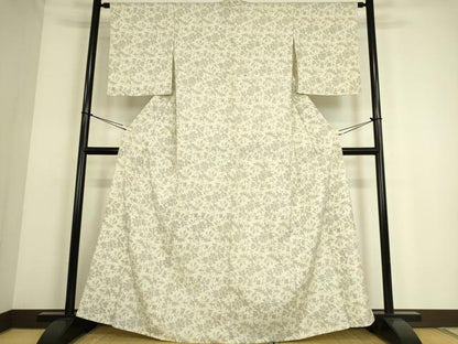 平和屋着物▽本塩沢 単衣 花唐草文 正絹 逸品 DAAS0091az