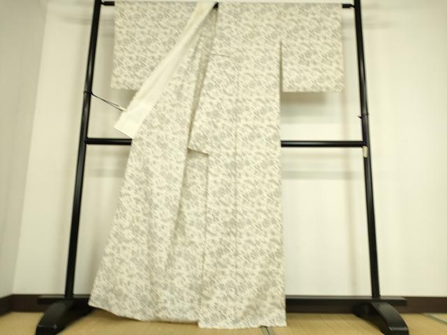 平和屋着物▽本塩沢 単衣 花唐草文 正絹 逸品 DAAS0091az