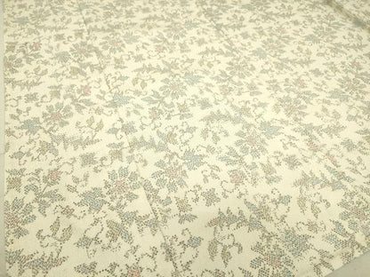 平和屋着物▽本塩沢 単衣 花唐草文 正絹 逸品 DAAS0091az