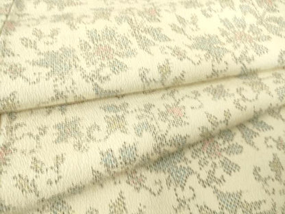 平和屋着物▽本塩沢 単衣 花唐草文 正絹 逸品 DAAS0091az