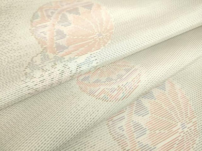 平和屋着物▽本場大島紬 白大島 単衣 花毬文 正絹 逸品 DAAS0119az