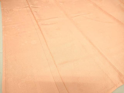 平和屋着物▽上質な色無地 単衣 草花地紋 赤香色 正絹 逸品 未使用 DAAS0120az