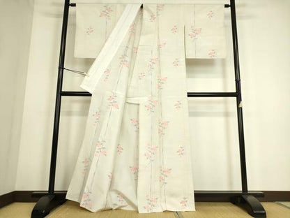 平和屋着物▽上質な紬 単衣 花間道 正絹 逸品 DAAS0121az