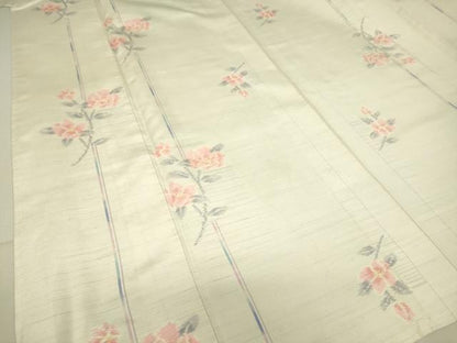 平和屋着物▽上質な紬 単衣 花間道 正絹 逸品 DAAS0121az