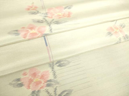 平和屋着物▽上質な紬 単衣 花間道 正絹 逸品 DAAS0121az