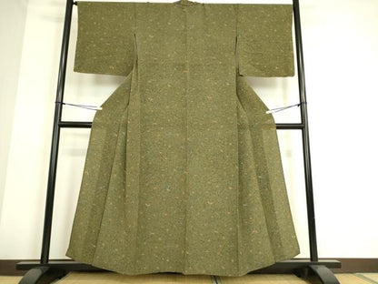 平和屋着物▽上質な小紋 単衣 動物丸文 正絹 逸品 DAAS0122az