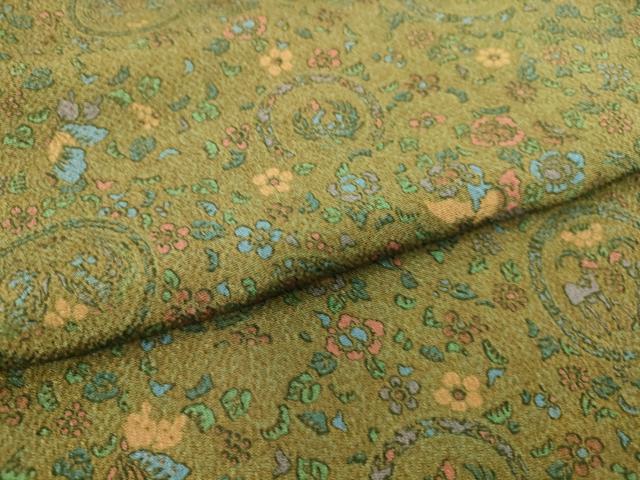 平和屋着物▽上質な小紋 単衣 動物丸文 正絹 逸品 DAAS0122az