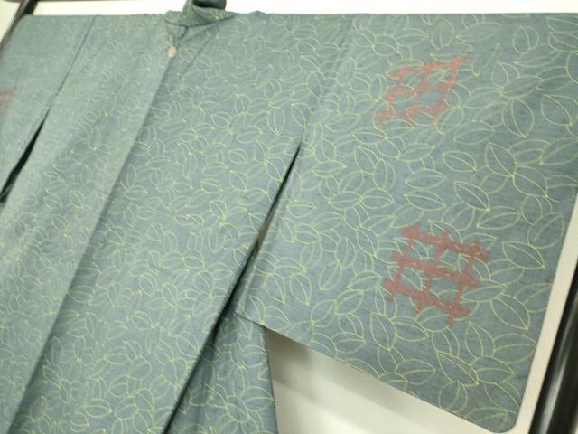 平和屋着物▽訪問着　紬地　単衣　舞花文　正絹　逸品　DAAS0131az