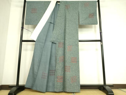 平和屋着物▽訪問着　紬地　単衣　舞花文　正絹　逸品　DAAS0131az