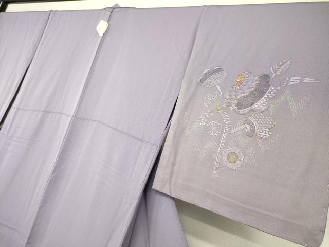 平和屋着物▽中国三大刺繍　相良刺繍　総刺繍　訪問着　単衣　洋花唐草文　暈し染め　金糸　正絹　逸品　未使用　DAAS0133az
