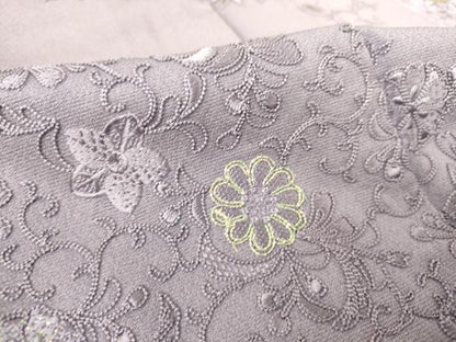 平和屋着物▽中国三大刺繍　相良刺繍　総刺繍　訪問着　単衣　洋花唐草文　暈し染め　金糸　正絹　逸品　未使用　DAAS0133az