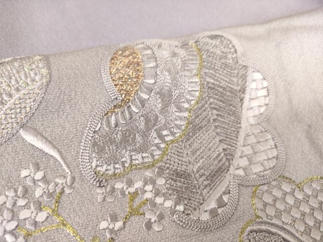 平和屋着物▽中国三大刺繍　相良刺繍　総刺繍　訪問着　単衣　洋花唐草文　暈し染め　金糸　正絹　逸品　未使用　DAAS0133az