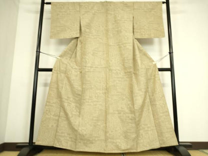 平和屋着物▽本場結城紬 重要無形文化財 単衣 鼓文 80亀甲 正絹 逸品 DAAS0134az
