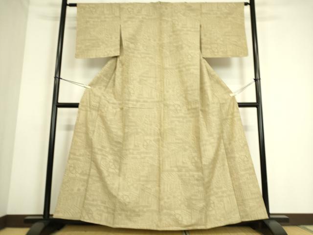 平和屋着物▽本場結城紬 重要無形文化財 単衣 鼓文 80亀甲 正絹 逸品 DAAS0134az