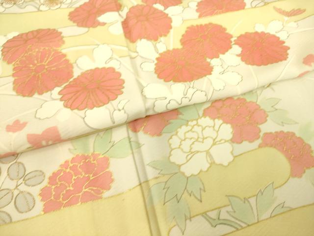 平和屋着物▽訪問着 単衣 霞吉祥花文 金彩 正絹 逸品 DAAS0137az
