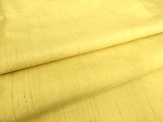 平和屋着物▽上質な紬 単衣 玉蜀黍色 正絹 逸品 DAAS0141az