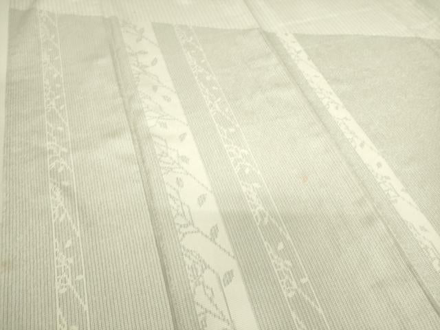 平和屋着物▽本塩沢 訪問着 単衣 枝葉文 正絹 逸品 DAAS0151az