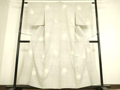平和屋着物▽本塩沢　単衣　雪輪重ね文　正絹　逸品　DAAS0152az