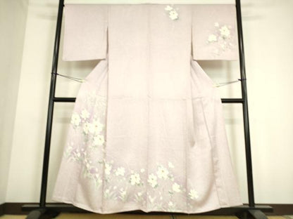平和屋着物▽訪問着 単衣 草花文 手描き 正絹 逸品 DAAS0154az