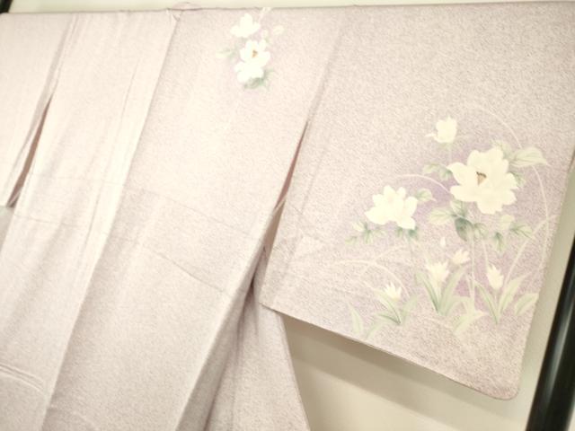 平和屋着物▽訪問着 単衣 草花文 手描き 正絹 逸品 DAAS0154az