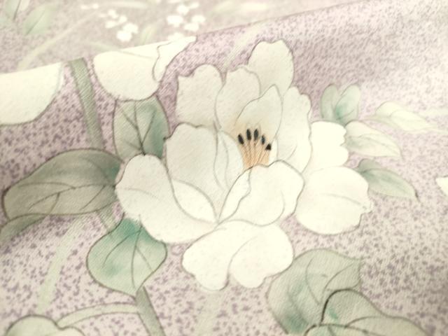 平和屋着物▽訪問着 単衣 草花文 手描き 正絹 逸品 DAAS0154az