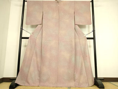 平和屋着物▽上質な小紋 単衣 蒔糊 瑞晃 霞文 正絹 逸品 DAAS0159az