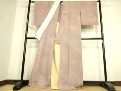 平和屋着物▽上質な小紋 単衣 蒔糊 瑞晃 霞文 正絹 逸品 DAAS0159az