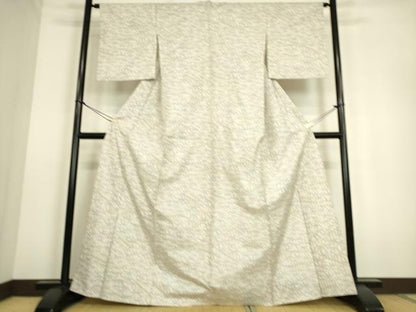 平和屋着物▽上質な紬 単衣 笹文 正絹 逸品 DAAS0163az