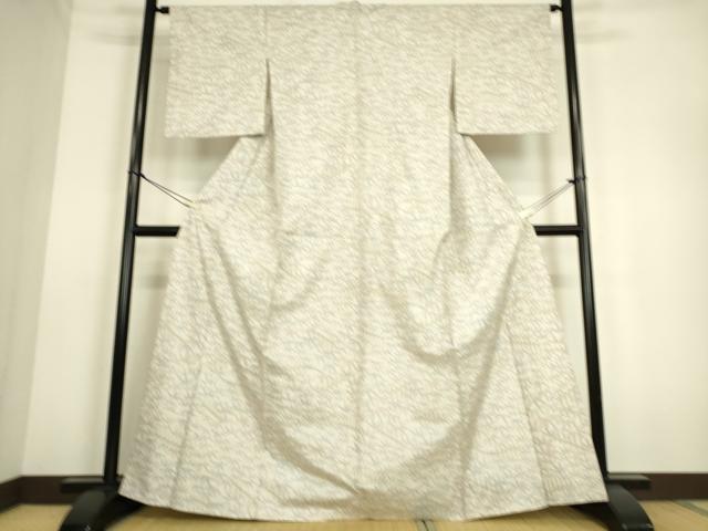 平和屋着物▽上質な紬 単衣 笹文 正絹 逸品 DAAS0163az