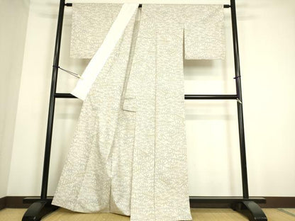 平和屋着物▽上質な紬 単衣 笹文 正絹 逸品 DAAS0163az