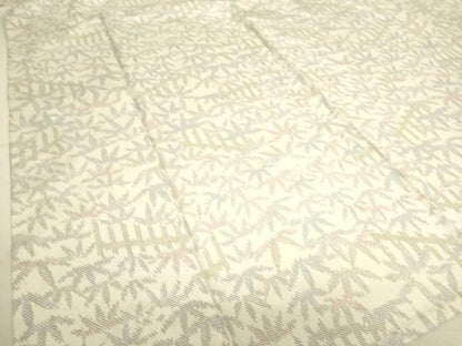 平和屋着物▽上質な紬 単衣 笹文 正絹 逸品 DAAS0163az