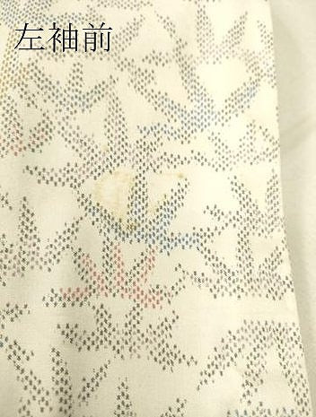 平和屋着物▽上質な紬 単衣 笹文 正絹 逸品 DAAS0163az