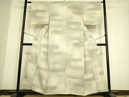 平和屋着物▽上質な小紋 単衣 エ霞文 暈し染め 正絹 逸品 未使用 DAAS0164az
