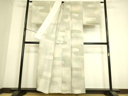 平和屋着物▽上質な小紋 単衣 エ霞文 暈し染め 正絹 逸品 未使用 DAAS0164az