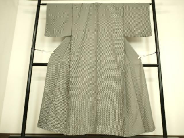 平和屋着物▽江戸小紋 単衣 小花 黒地 正絹 逸品 DAAS0167az